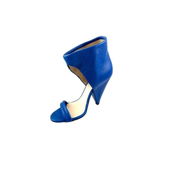 IRO NIB $690 Saika Electric Blue Leather Cone Heels Cut out Booties Sz 36/US 6 - Picture 6 of 16